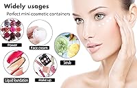 Vista 5 de Contenedores de muestra de 0.45 onzas con tapas, 100 piezas de mini recipientes para cosméticos, tarros de muestra rosa sin BPA para maquillaje