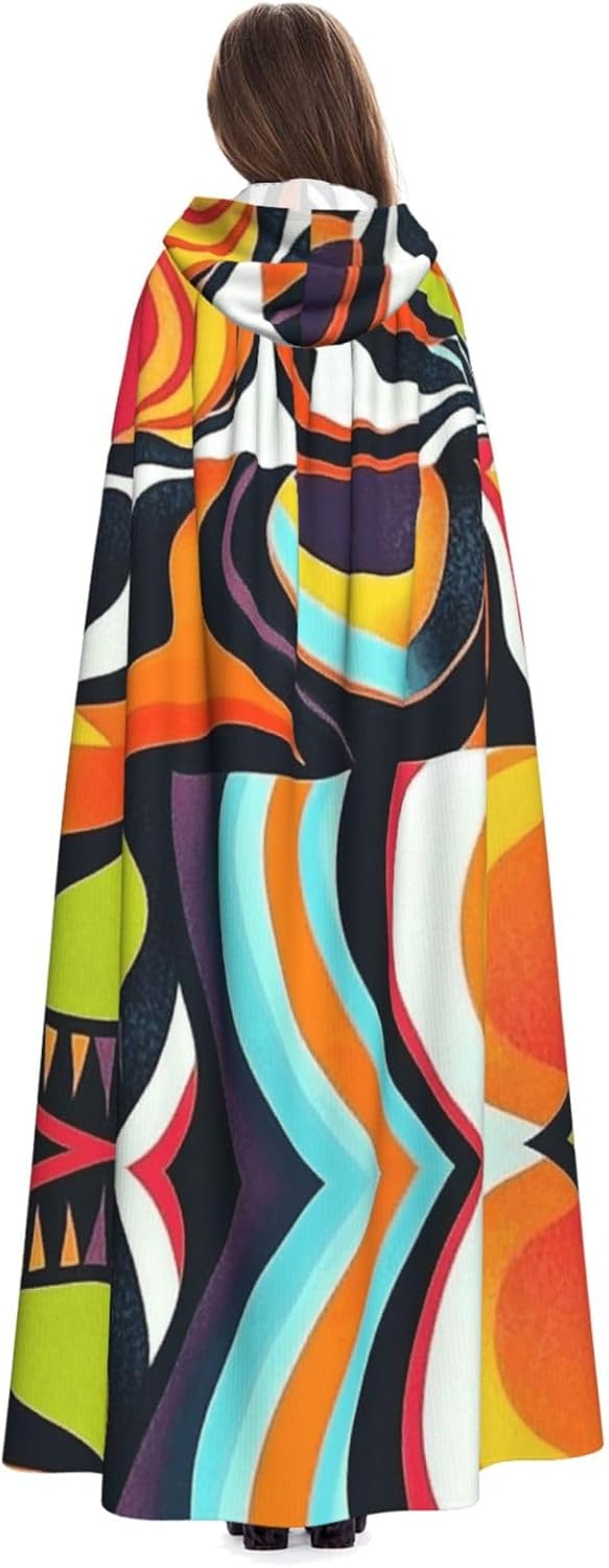 Complex psychedelic patterns Unique Darkness Poncho Shawl - Customizable Wearable Blanket for Women, Perfect Halloween Costume Accessory, Knight, Akatsuki, and More