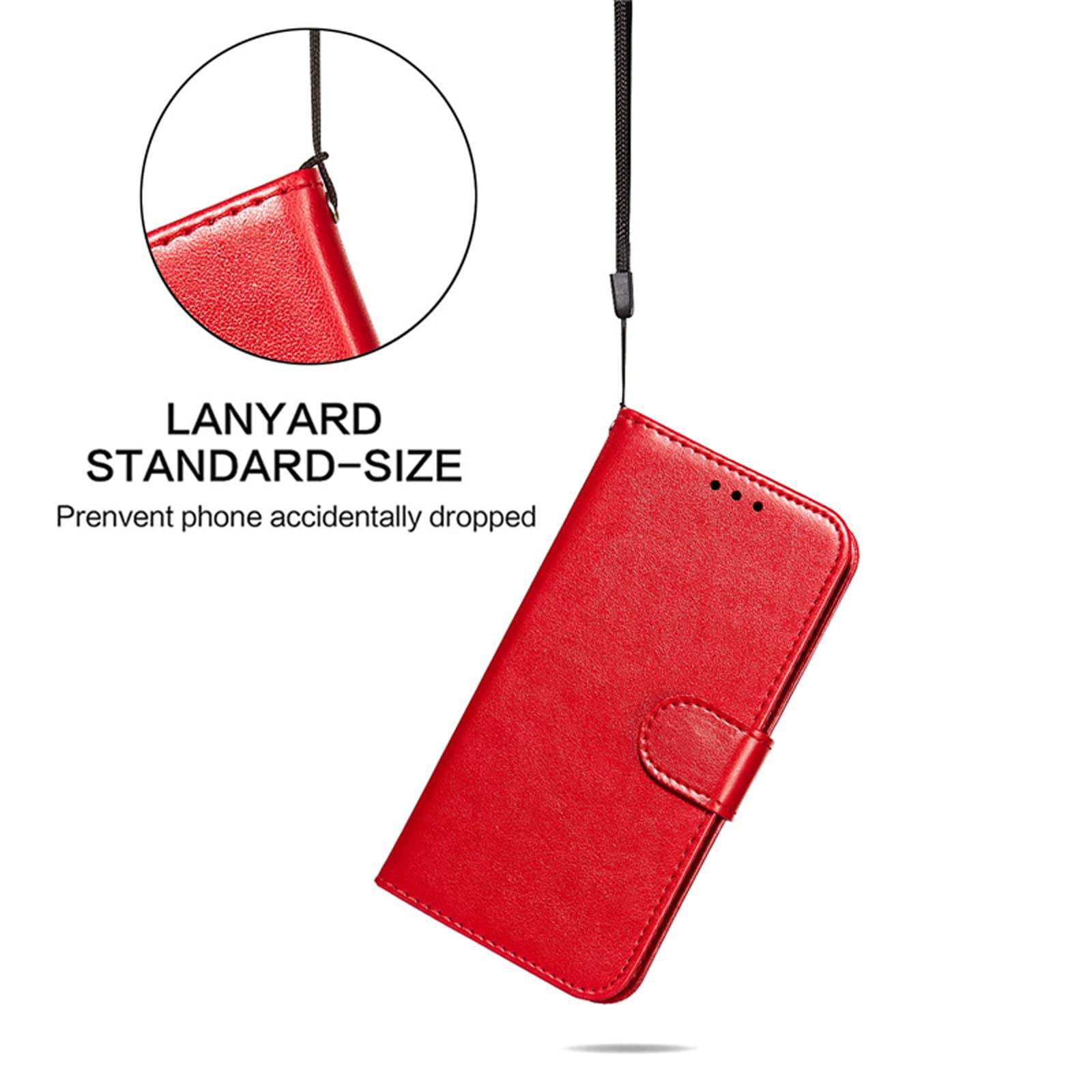 LTL Etui na telefon do iPhone 13 Mini/13/13 Pro/13 Pro Max, skórzane etui z klapką z przegródkami na karty, etui na telefon, magnetyczne zamknięcie, czerwone, 13pro max 6,7 cala
