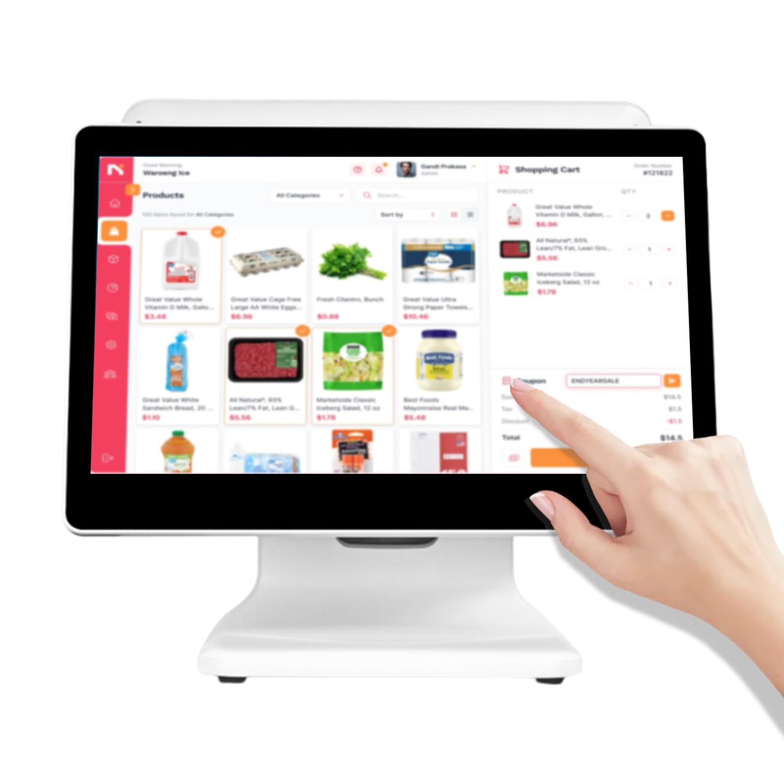 Registratore Di Cassa Touch Screen Doppio Schermo per Ristorante Negozio Supermercato Cassa Commerciale Punto Vendita Windows 10 Pos Machine Retail Use