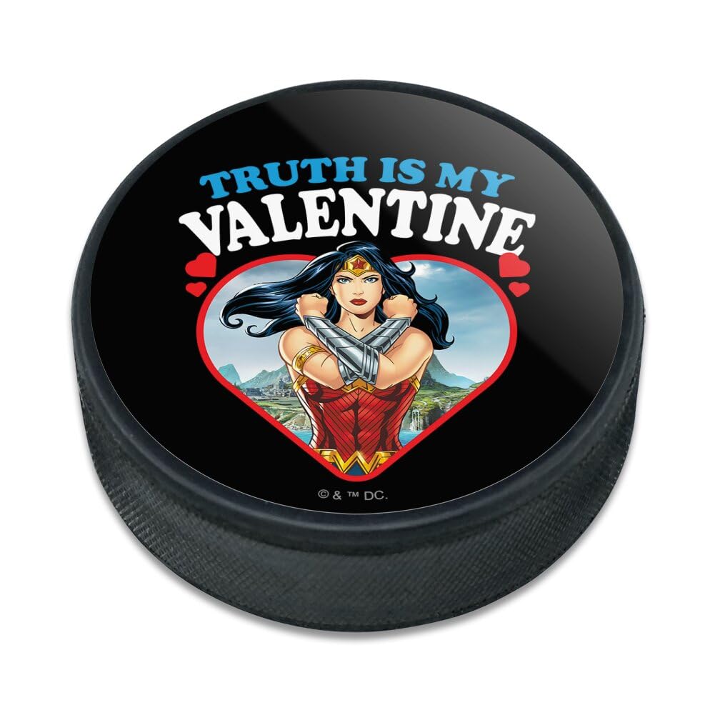 Wonder Woman Truth is my Valentine Ice Hockey Puck