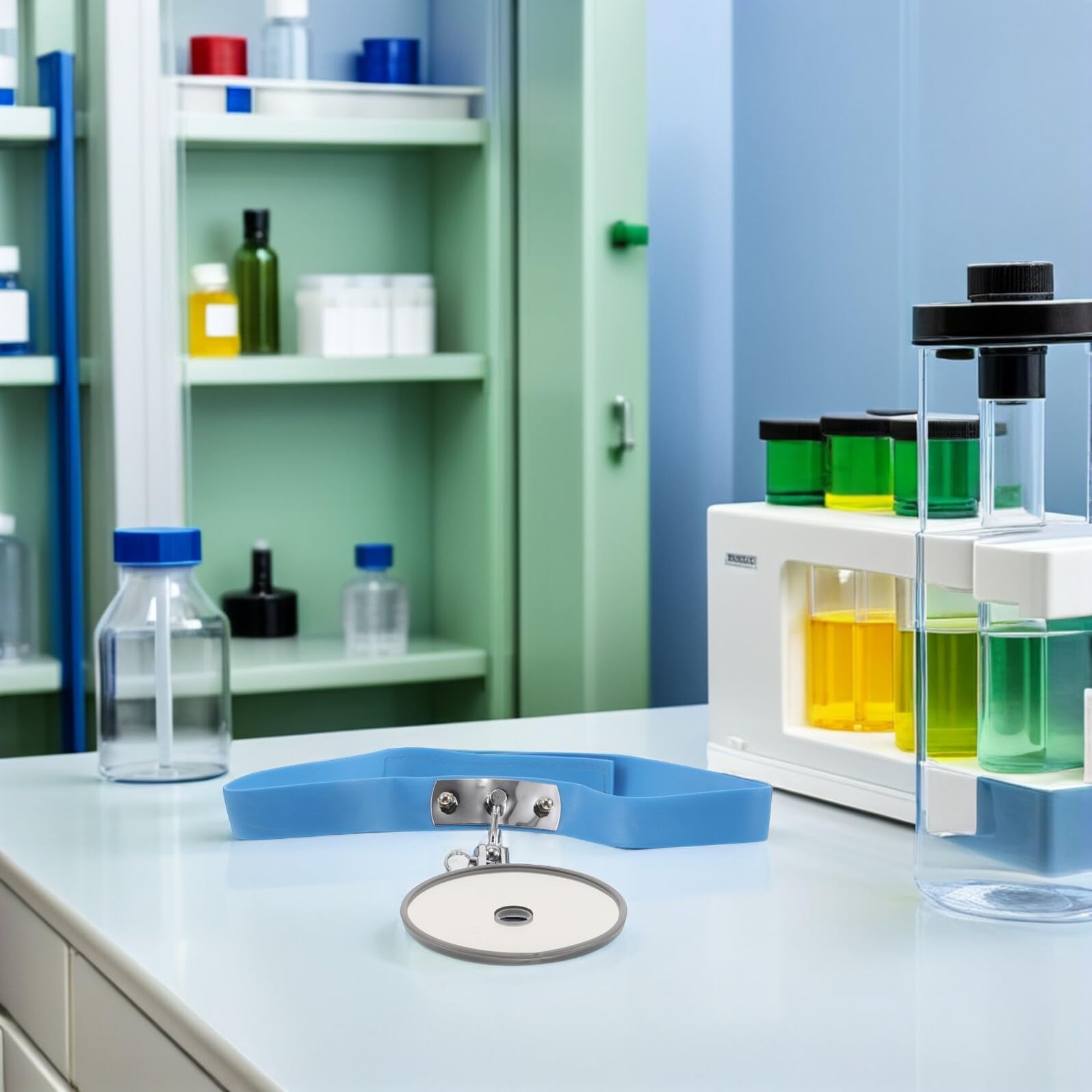 GLEAVI Leuchtendes Stirnband für Hals Nasen Ohrenheilkunde mit Stirnreflektorspiegel aus Edelstahl und Silikon für Präzise Nasen und Ohrenuntersuchung
