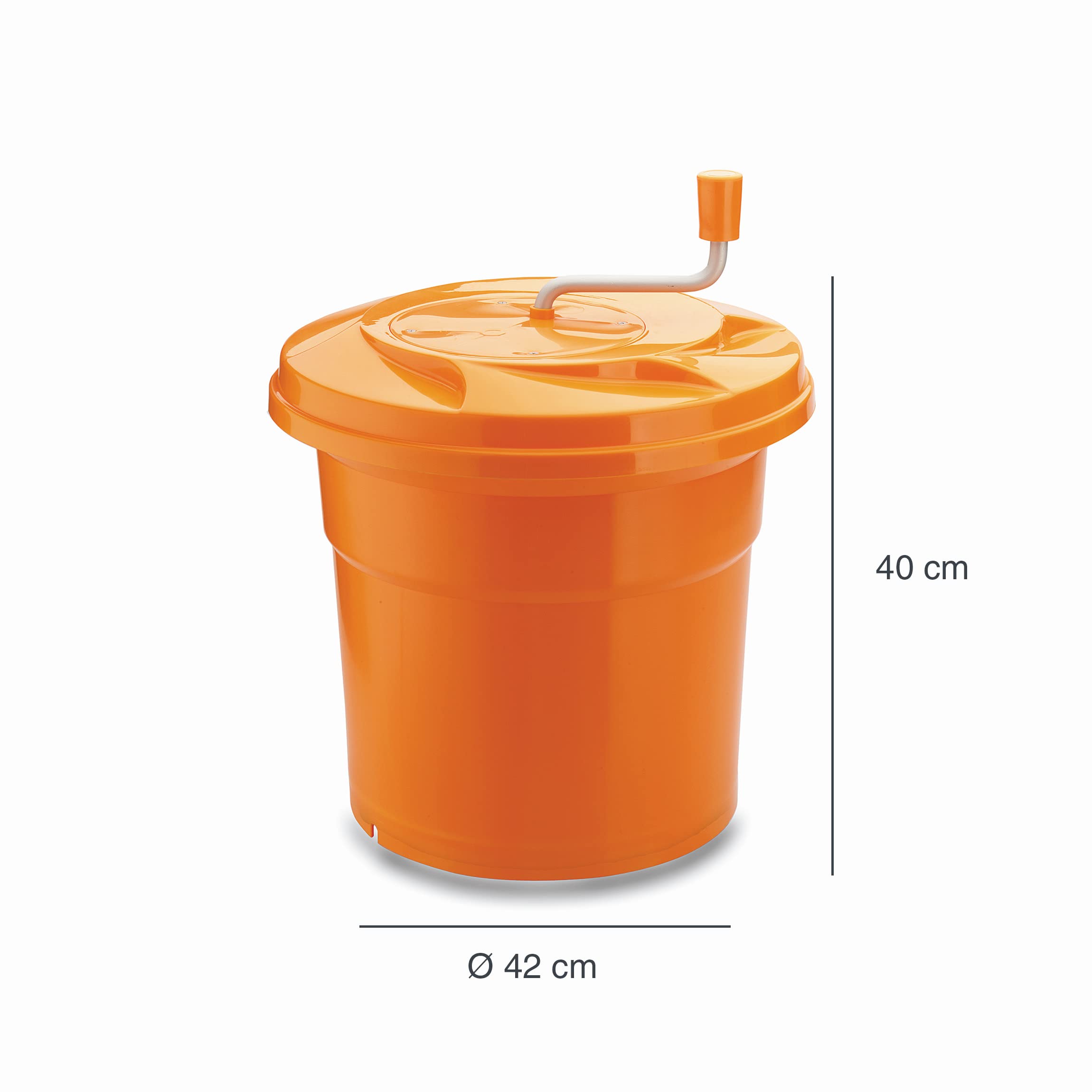 LACOR 61425 - Centrifuga Manuale 25 Litri - Arancione | Utensile professionale duraturo; progettato per prestazioni ottimali e una pulizia rapida in lavastoviglie