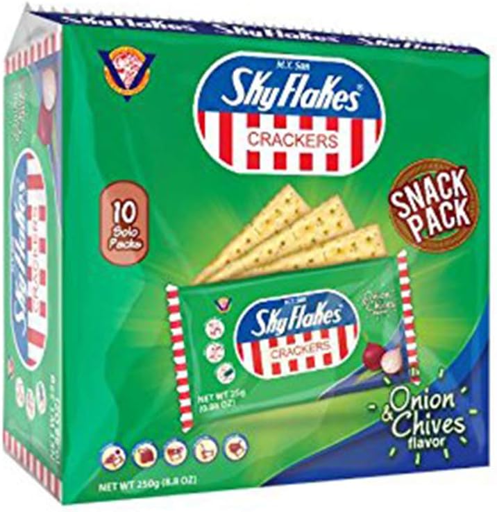 Sky Flakes Crackers, Onion and Chive, 8.8O-10-pack