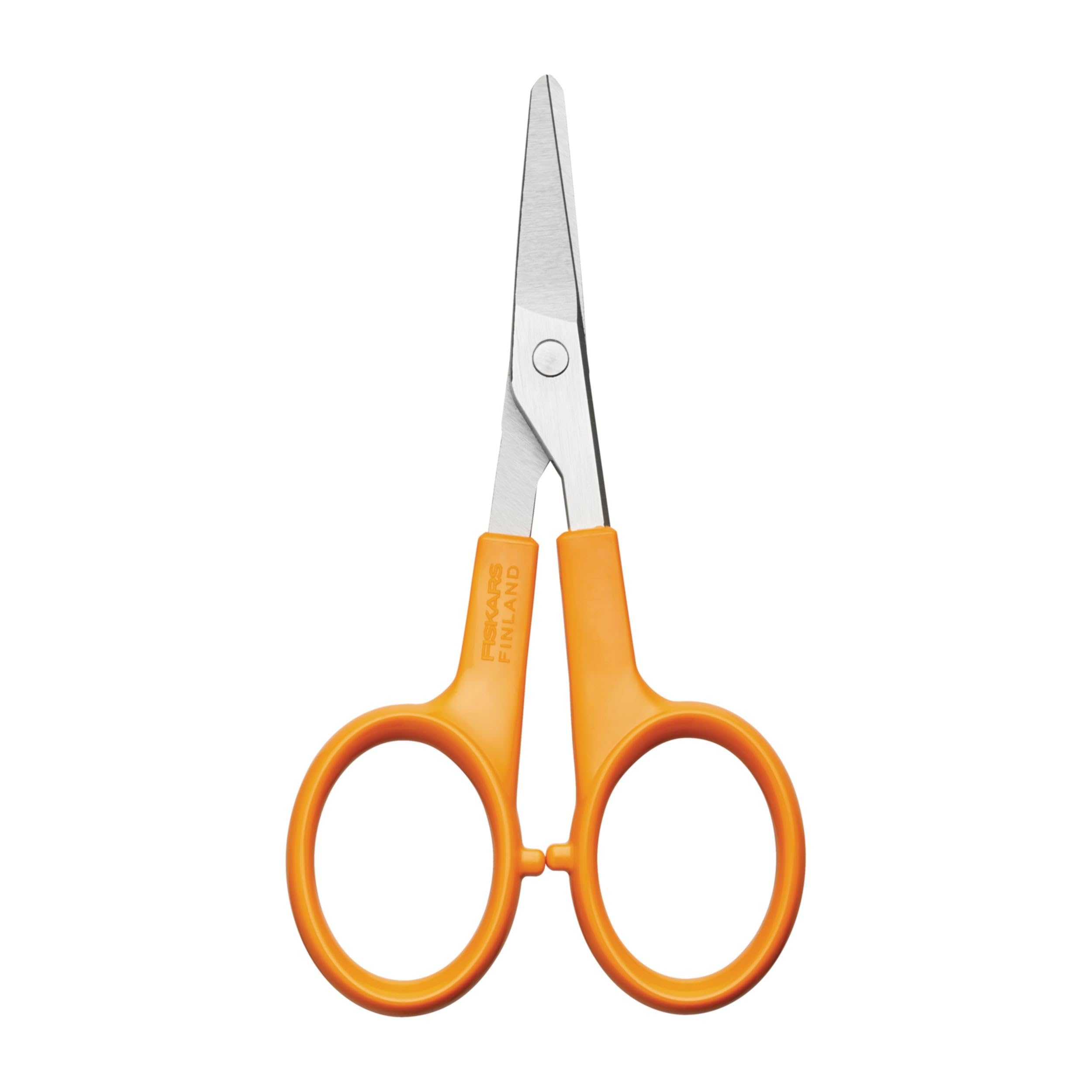 Fiskars Tijeras de manicura con cabos redondos, Longitud total: 10 cm, Acero de calidad/Plástico, Classic, 1003028