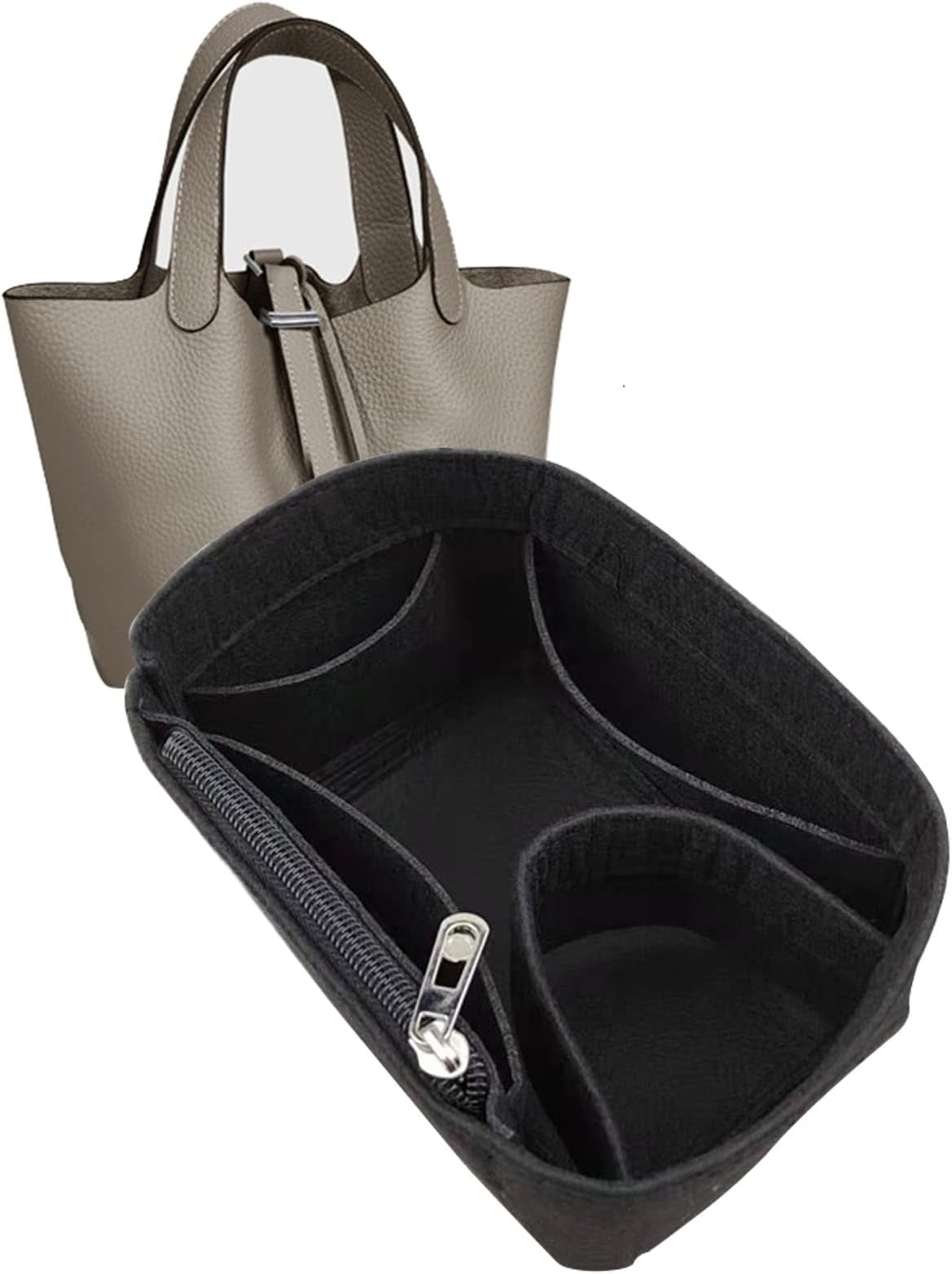 Purse Organizer for picotin 18 strap picotin 26 gm bag insert 1098black -L