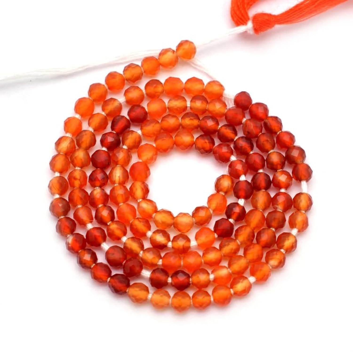 Cornaline AAA+ micro perles de pierres fines naturelles facettées pour joaillerie