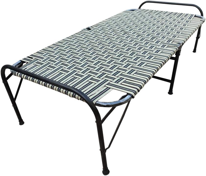 Painted Folding Bed For Sleeping Single Size A1 Niwar 6 Leg Support Unique Design Space Saving|Heavy Duty Round Metal Frame|Portable|Multipurpose|Lightweight(Multicolor,36" X 72")
