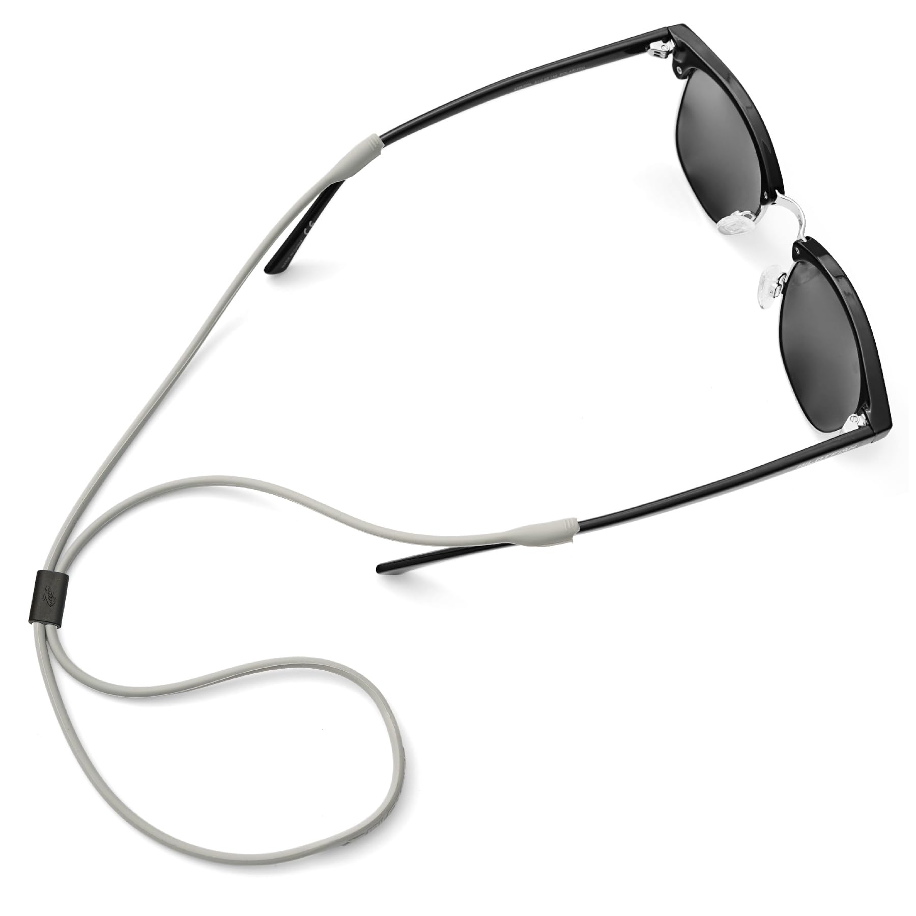 Pilotfish Correa de silicona para gafas de sol de alta calidad, retenedor ajustable para gafas con diseño único de paso – Ajuste universal, Gris, 24.5 Inches Long