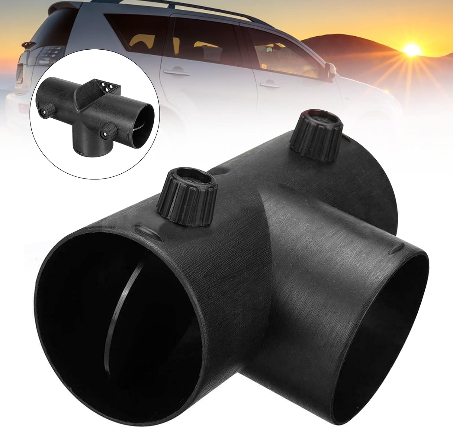 Connettore A Gomito L 75mm Per Condotti Riscaldatori Diesel - Adatto Per Webasto Ed Eberspächer - Installazione Facile, Resistente Al Caldo - 3