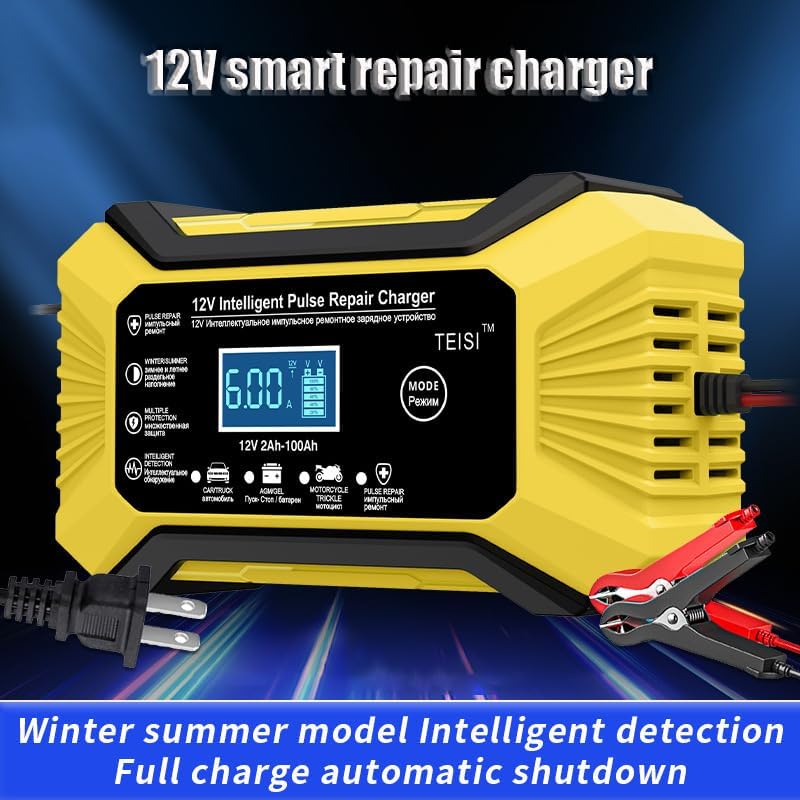 Battery Charger for Triumph Thruxton 900 2004-2016, Compact Easy to Use Quick Connection Durable Construction Efficient Battery Charging Storage Long Battery Life,A