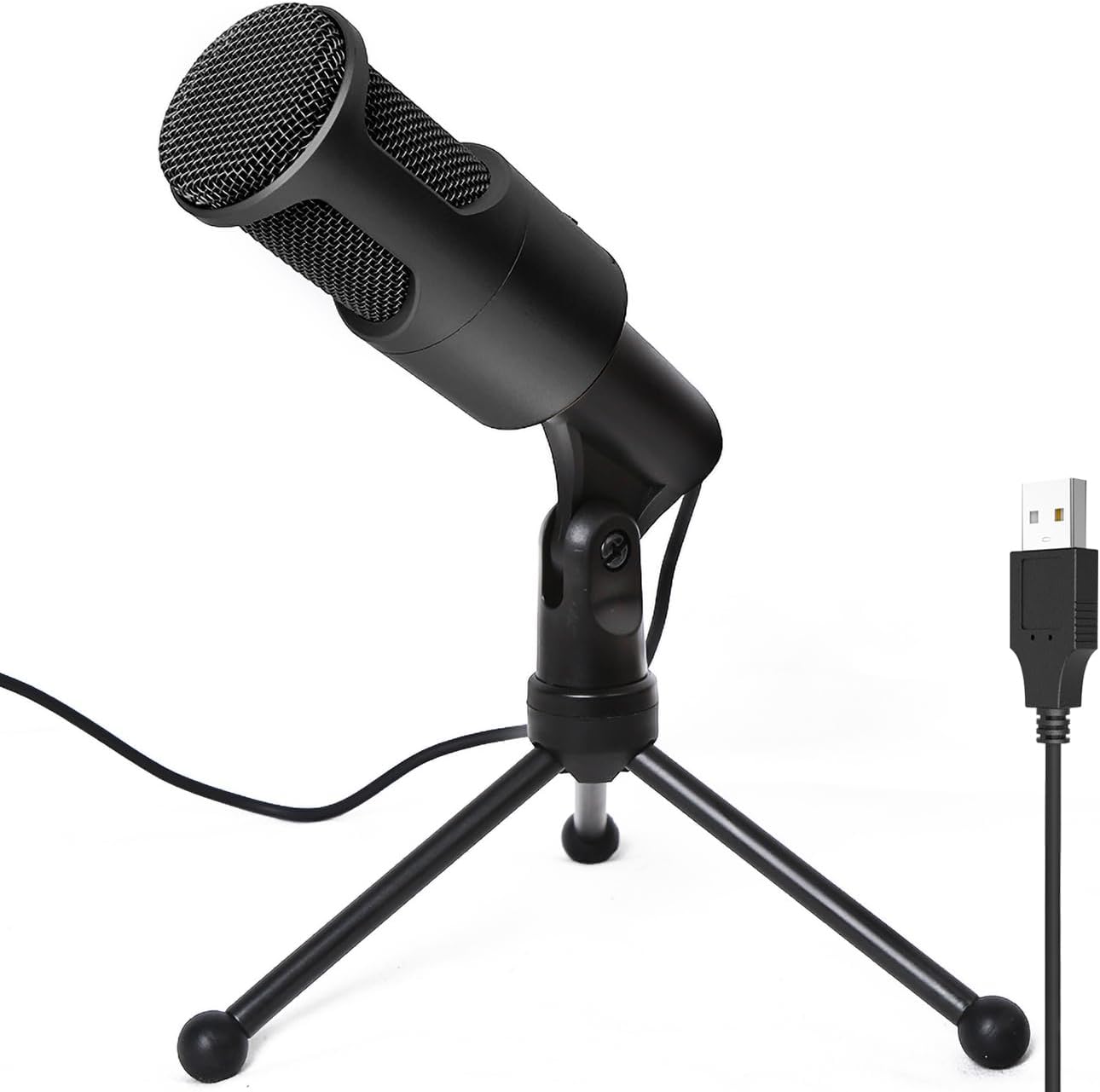 USB Microphone for PC PS4 PS5 Laptop Condenser Microphone with Foldable Tripod Mute Switch for Streaming Gaming Podcasting Recording Chatting Twitch YouTube Compatible with macOS Winows
