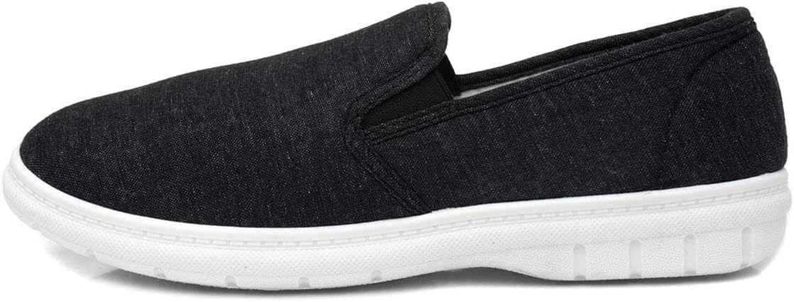 Mens Grey Slip On Twin Gusset Canvas Shoe