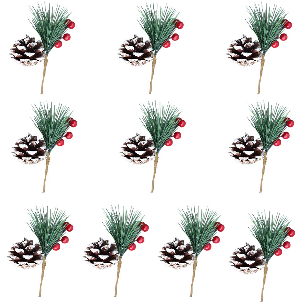 jemous Christmas Artificial Fruit Artificial Holly Berries Stems Fruit Holly Christmas Accessories Safety Tasteless for Party Home Decoration