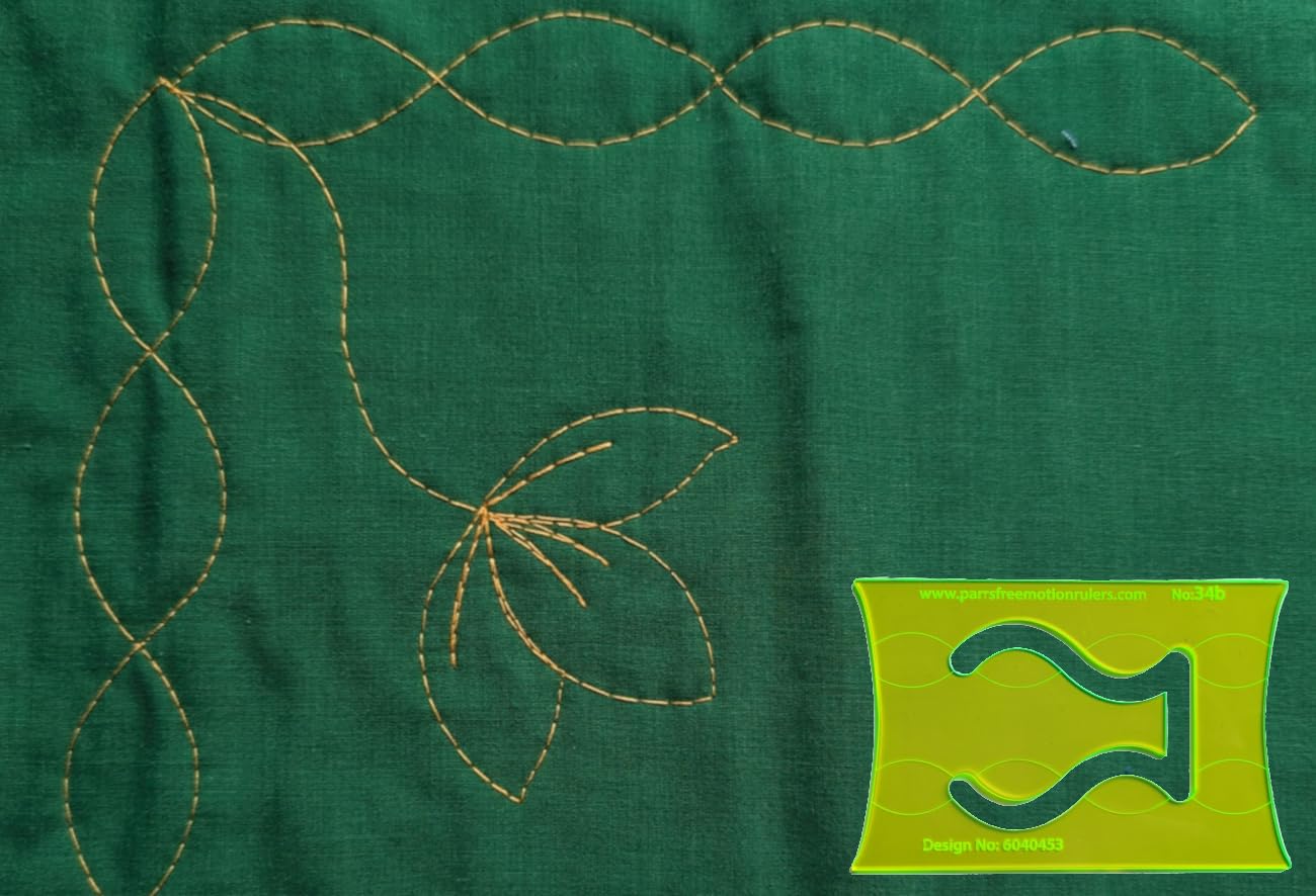 Parrs Free Motion Rulers Cable, Celtic Motif & Petals Free Motion Quilting Ruler For Domestic Machines
