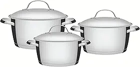 Jogo de Panelas com Fundo Triplo 3 Peça, Tramontina, 65660220, Inox