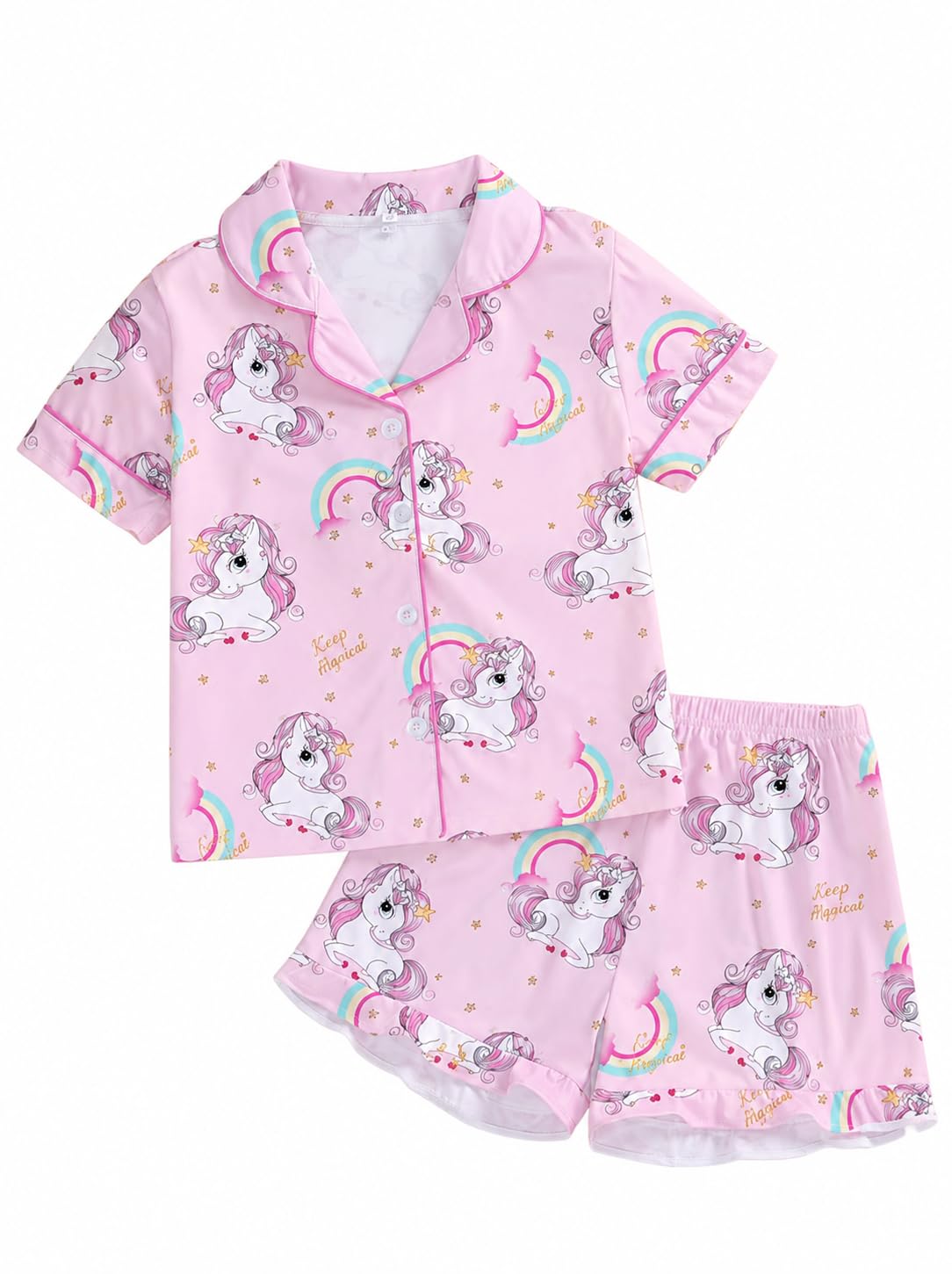 Kids Girls Clothing Set | Cotton Printed Top & Bottom Co-Ord Set | Half Sleeve Casual Outfit | Soft & Comfortable | Daily Wear | Summer Dress Set-image-43