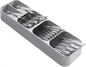 Bandeja organizadora de gavetas de cozinha 5 Divisórias para talheres de prata Organizador Talheres Separador Gaveta Mesa Bandeja de Talheres de PláStico, Prateleira de Talheres para