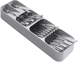 Bandeja organizadora de gavetas de cozinha 5 Divisórias para talheres de prata Organizador Talheres Separador Gaveta Mesa Bandeja de Talheres de PláStico, Prateleira de Talheres para Gaveta de Cozinha, Prateleira de Armazenamento de Gaveta