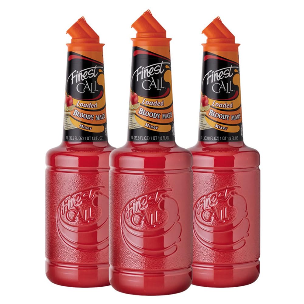 Premium Loaded Bloody Mary Drink Mix, 1 Liter Bottle (33.8 Fl Oz), Pack of 3