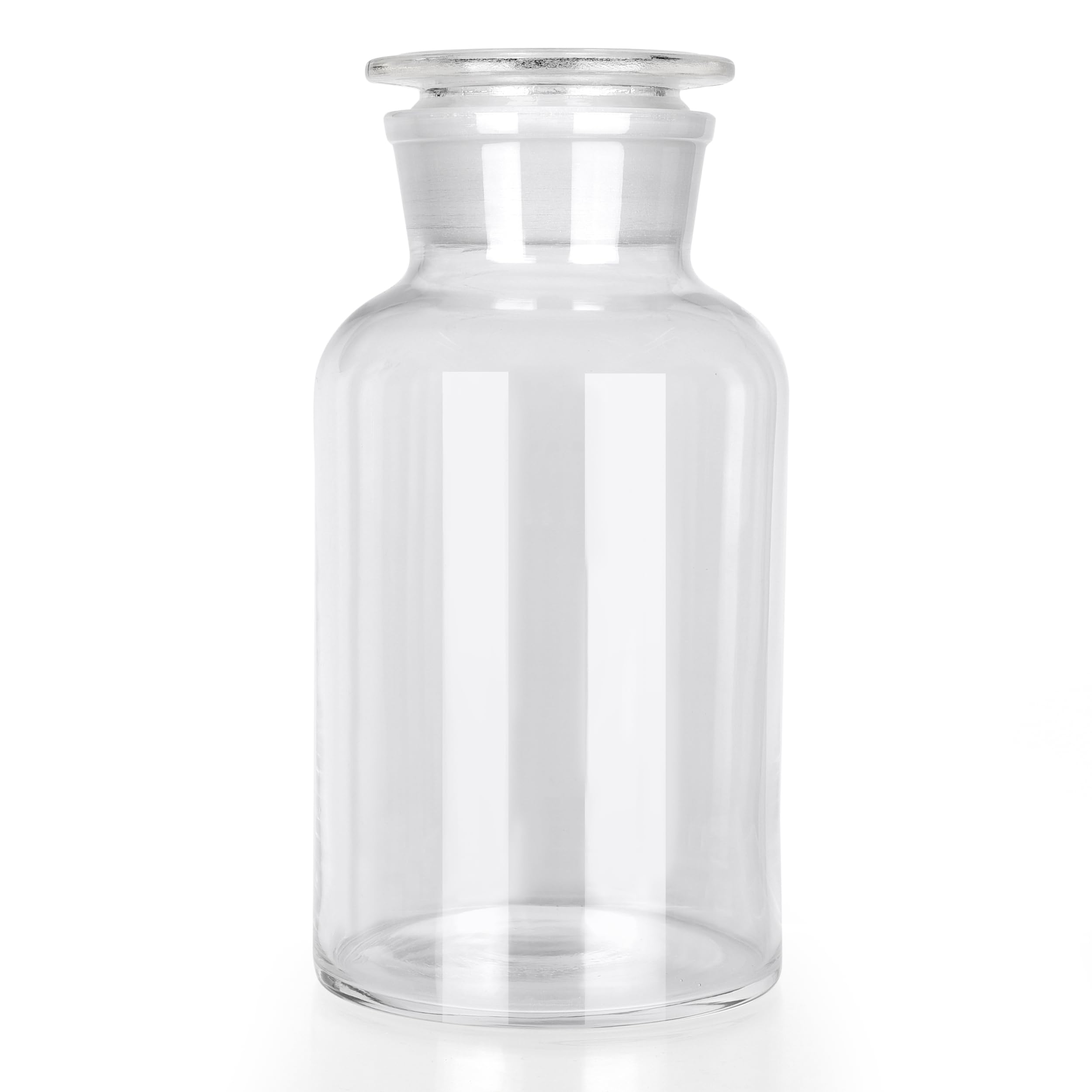 Laborflasche aus Borosilikatglas, Weithals, klare Glasflasche mit Bodenverschluss, dekorative Flaschen/Vase (transparent, 2500 ml/min)