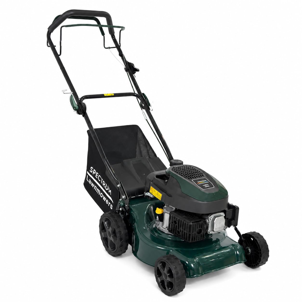 Spectrum TG42PD Petrol Lawnmower 139cc - Self Propelled Lawnmower with Collection and Mulching Functions - 40 Litre Grassbox Capacity, SIngle Lever Height of Cut - Weighs 29kg