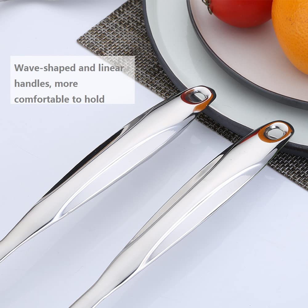 6 Pezzi Set di Utensili da Cucina in Acciaio Inox, Cucchiai da Cucina, Cucchiaio Forato, Spatola da Cucina, Cucchiaio da Zuppa, Con Manico Cavo