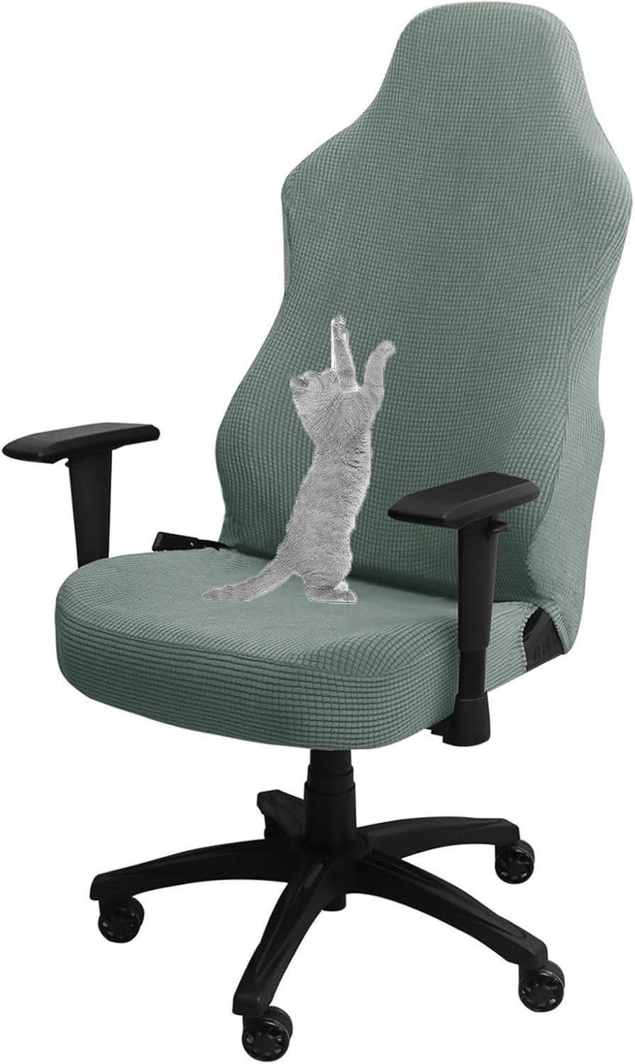 Housse de chaise de jeu extensible verte lavable pour bureau