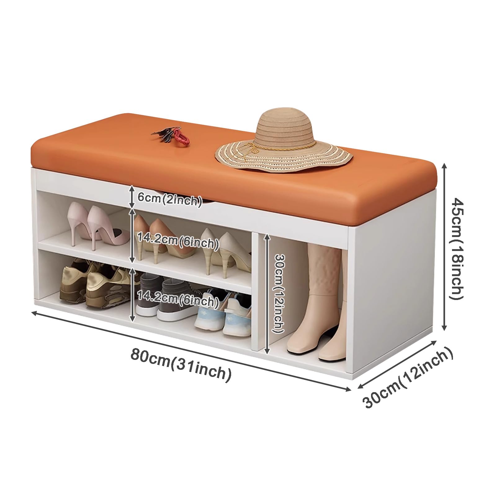 Panca da Ingresso con Cuscino e vano Porta Scarpe, mobiletto Organizer con Coperchio sollevabile per corridoio e Soggiorno, Elegante scaffale con Seduta Comoda, Design salvaspazio