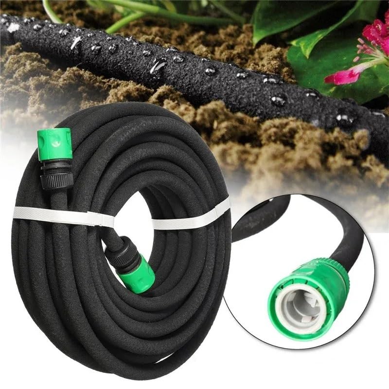 Tubo Acqua Giardino,Tubo Estensibile da Giardino Tubo flessibile poroso da 7,5/15 m, for irrigazione a goccia, tubo anti-perdita 4/9 mm, permeabile anti-invecchiamento, giardino(15M)