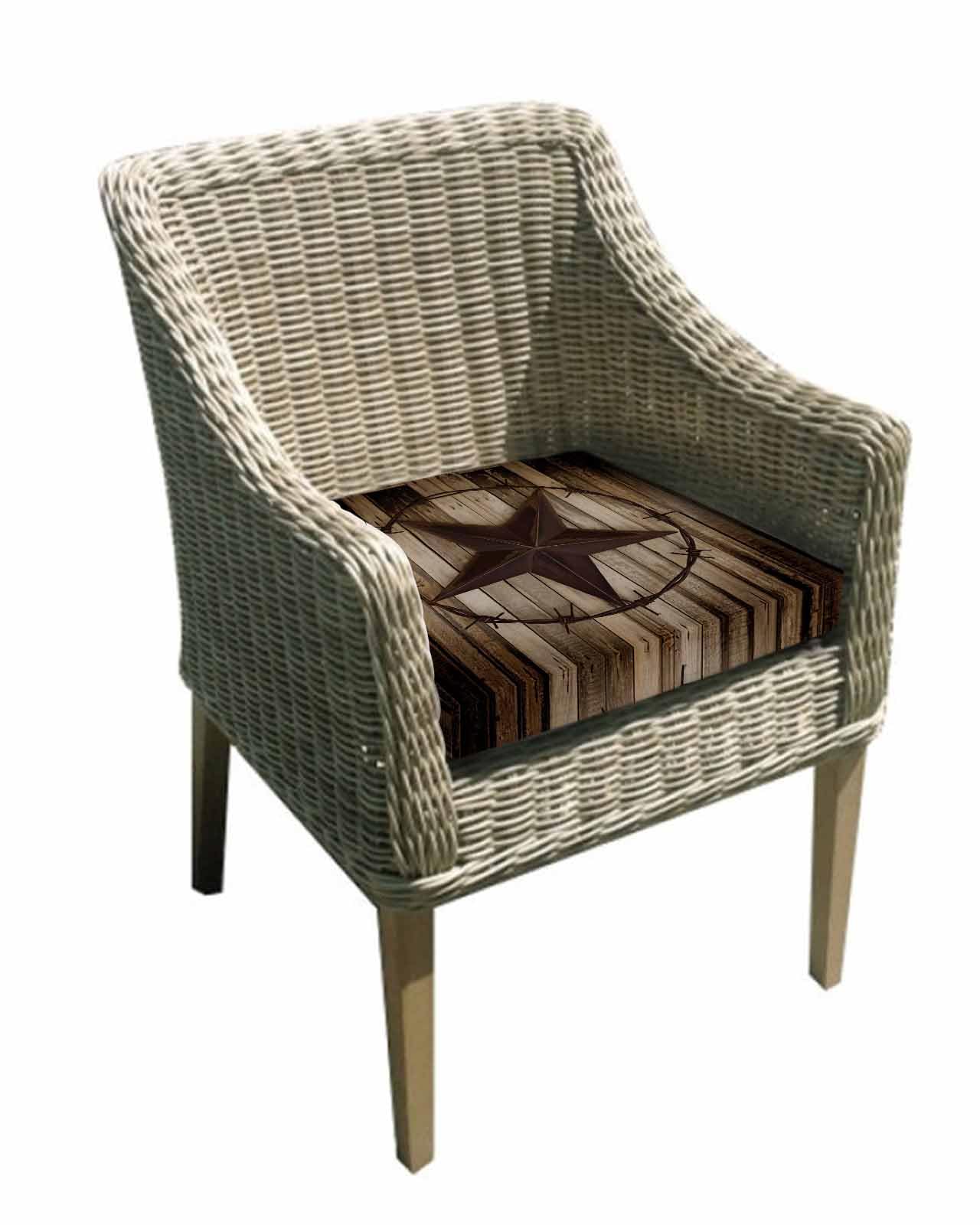 2 Pack Western Star Retro Waterproof Cushion Covers with Ties, Outdoor Patio Chaise Lounge Chair Seat Cushion Slip Covers Replacement(Only Cover) Vintage Brown Wood Barn 22