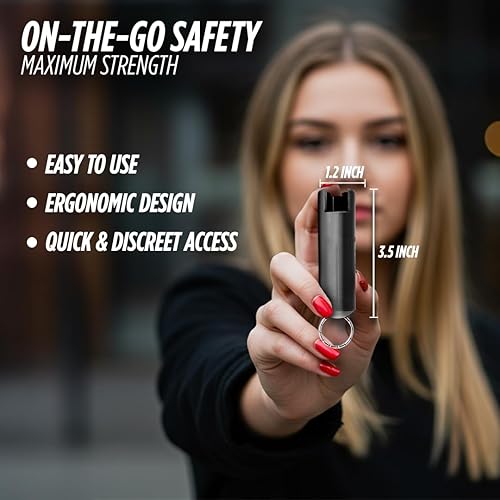 Miniatura 3 de Llavero en spray de pimienta de acción rápida, máxima resistencia MC 1.44, rango de pulverización de pimienta de hasta 16 pies, fabricado en Estados