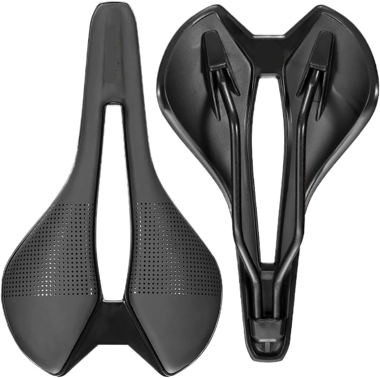 Full Carbon Bike Saddle Ultralight Oval Carbon Rails Seating Saddles Road Bicycle Seating Cushion Cycling Parts(Full Carbon Base)