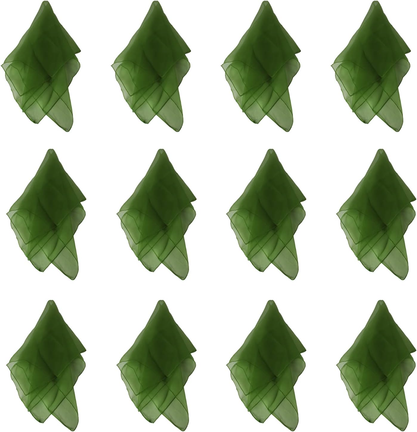 Andux 12Pcs Dance Scarves Square Scarf Movement Juggling Play Scarves for Kindergarten Children 24 by 24 Inches WDSJ-02 (Army Green) : Sports & Outdoors
