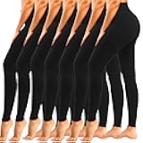7 Pack High Waisted Leggings for Women Tummy Control Soft Workout Yoga Pants Full Length & Capri