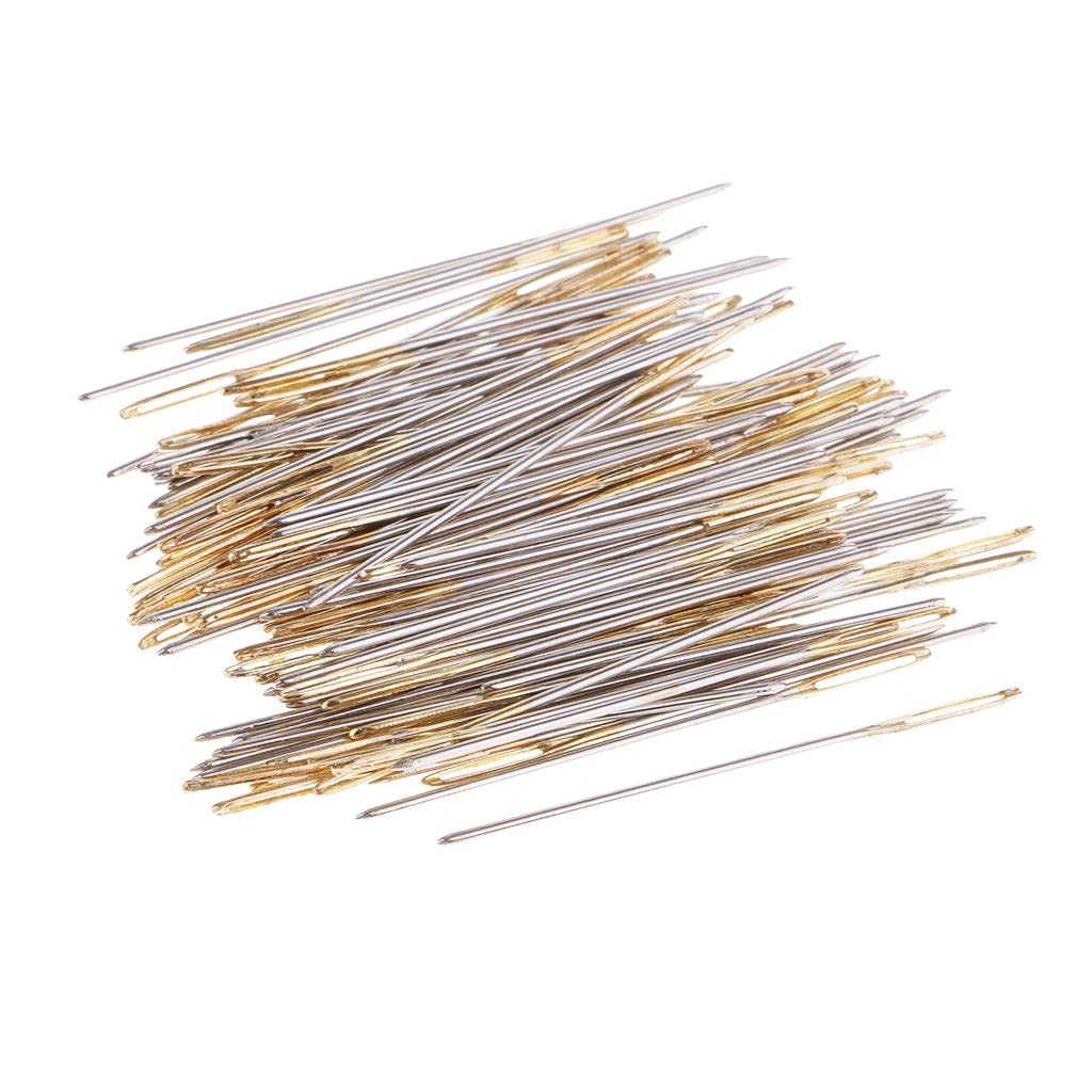 Jojomis 220 Pieces Large Eye Embroidery Hand Sewing Needles - Mixed Silver & Gold, Sizes 24, 26, 28, for Stitching, Cross Stitch, and Needlework
