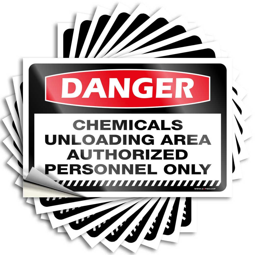 Plush, Decals Window Danger Chemicals Unloading Area Authorized Personnel Only | Dry Farmhouse(6X9CM)