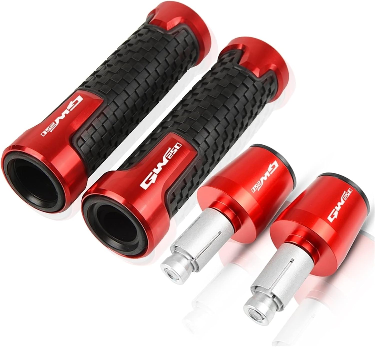 Handlebar Plug for Suzuki GW250 Inazuma 2012-2019 Motorcycle Anti-Skid Handlebar Hand Rubber Grips Handle Bar Ends Cap Plug 7/8'' 22mm with Logo (Color : Red)