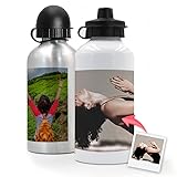 Botellas de Aluminio 500 ml Personalizadas con Tus Fotos y Texto | Botella de Viaje lijera con Fotos