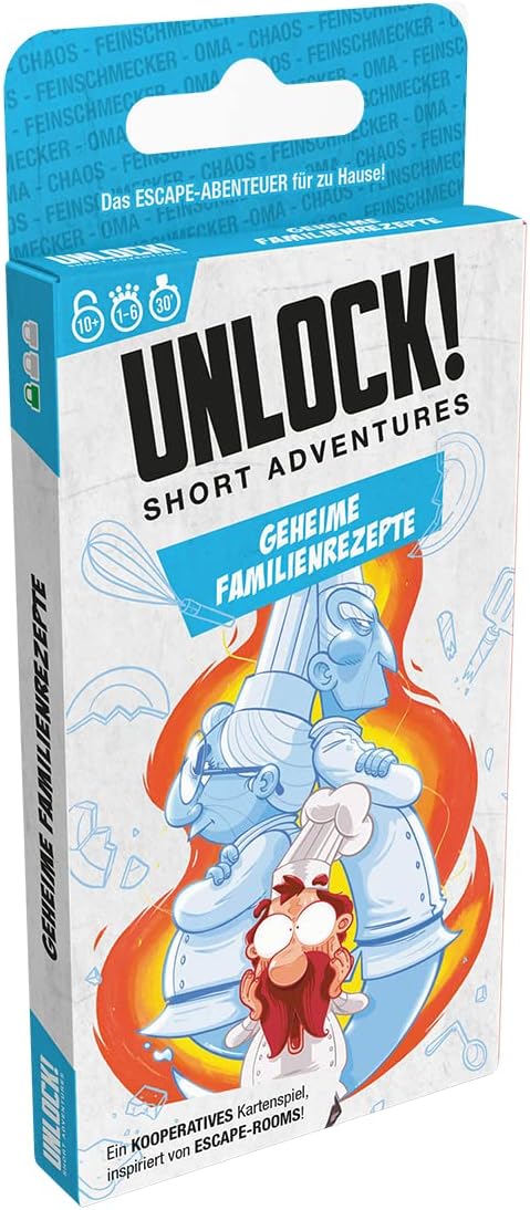 Space Cowboys, Unlock! Short Adventures - Secret Family Recipes, Family Game, Puzzle Game, 1-6 Players, from 10+ Years, 30 Minutes, German