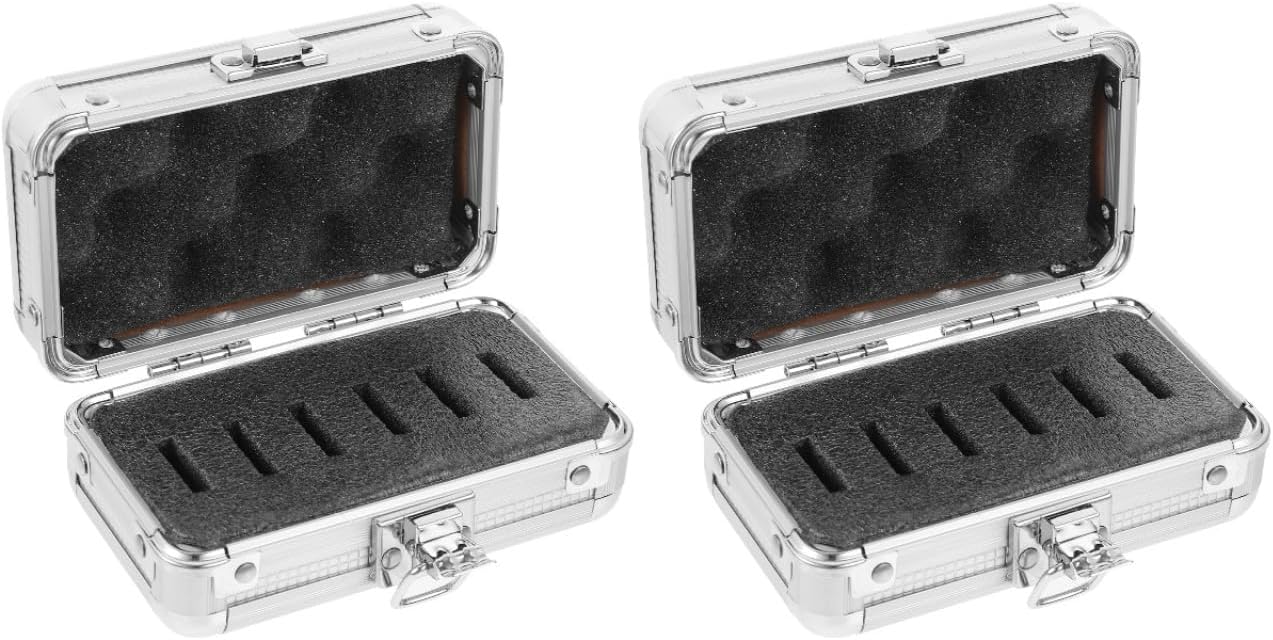 Hemobllo Telescope Filter Storage Box with Foam Insert 2-Pack Compact and Wear Resistant Carrying Case for Telescope Eyepieces 5.51X3.14X5.11In Portable Astronomy Organizer