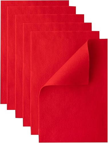 Miniatura 20 de HaoFeiJH Hojas de tela de fieltro negro – 6 cuadrados de fieltro – 8 x 12 1 colores cuadrados de fieltro suave, 0.059 in para coser, patchwork