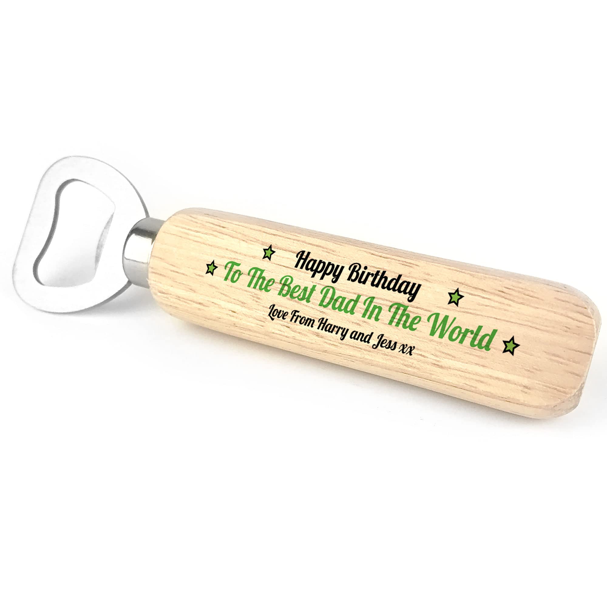 Red Ocean Personalised Wooden Bottle Opener, Birthday Gift, Gifts for Dad, Daddy, Grandad, Him, Printed Bottle Opener Gifts from Son, Daughter, Children