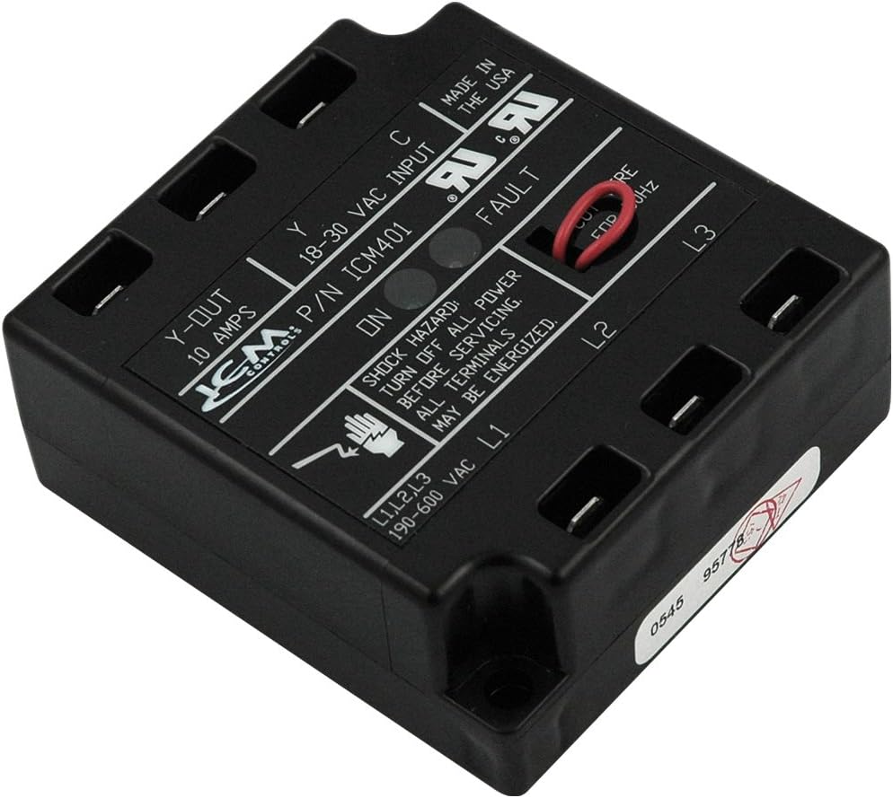 ICM Controls ICM401 Three-Phase Line Voltage Monitor Offering Protection Against Phase Loss/Reversal and Unbalance; 50/60 Hz, 190-600 VAC (18-30 Control VAC)