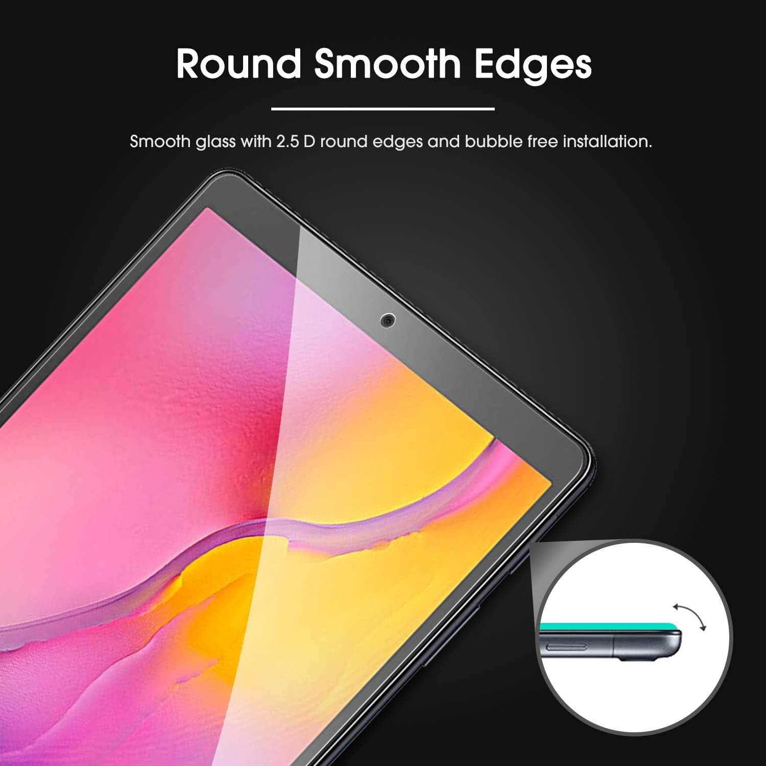OMOTON [2 Pack] Screen Protector for Samsung Galaxy Tab A 10.1 2019 T510 and T515, Tempered-Glass/Scratch-Resistant/Bubble Free
