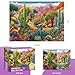 500 Piece Jigsaw Puzzles for Adults, Colorful Desert 500 Piece Puzzle, Vibrant Landscape with Cacti, Fox and Mountains Jigsaw Puzzles, Relaxing Gift for Adults, Seniors, 20.5 x 15 in