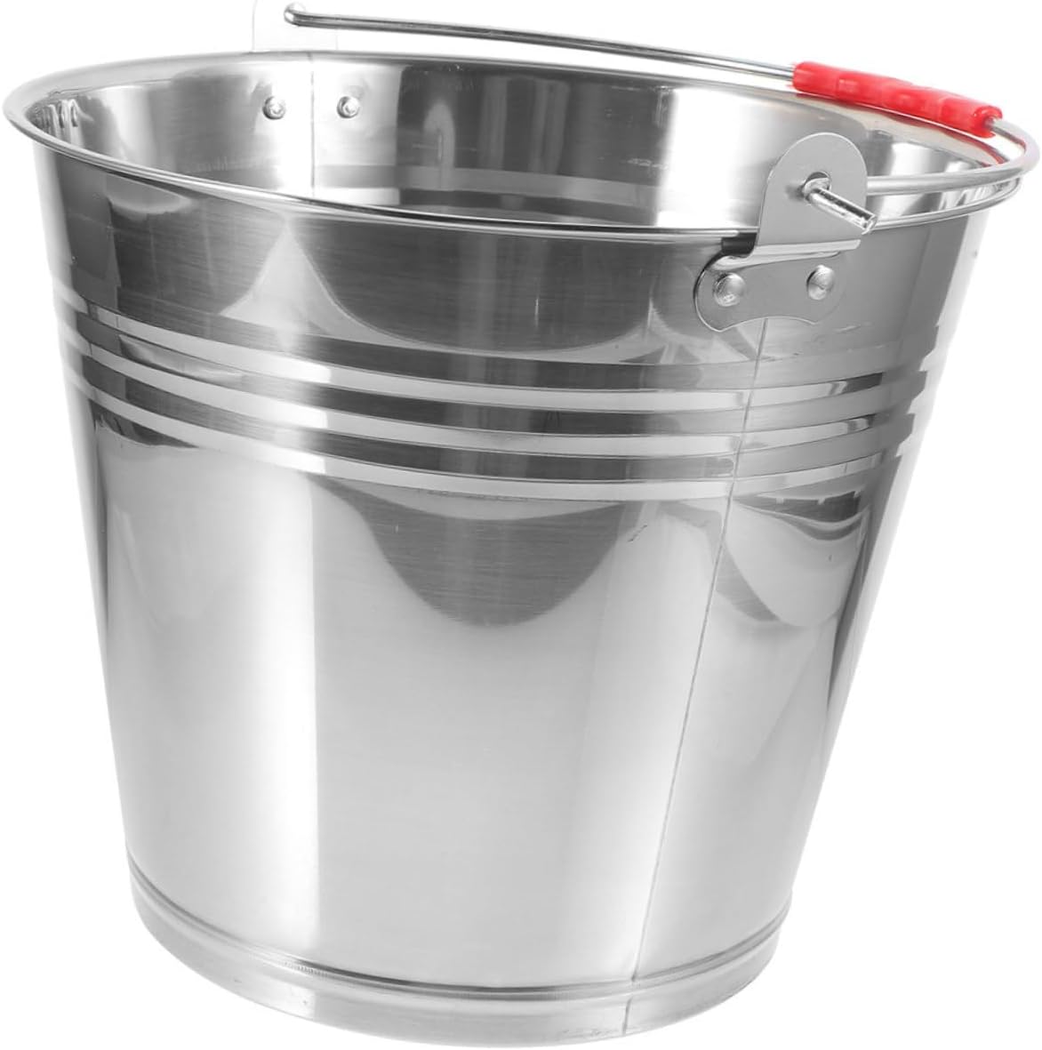 Angoily Stainless Steel Hay Feeder for Stalls Portable Water Bucket Comfortable Handle