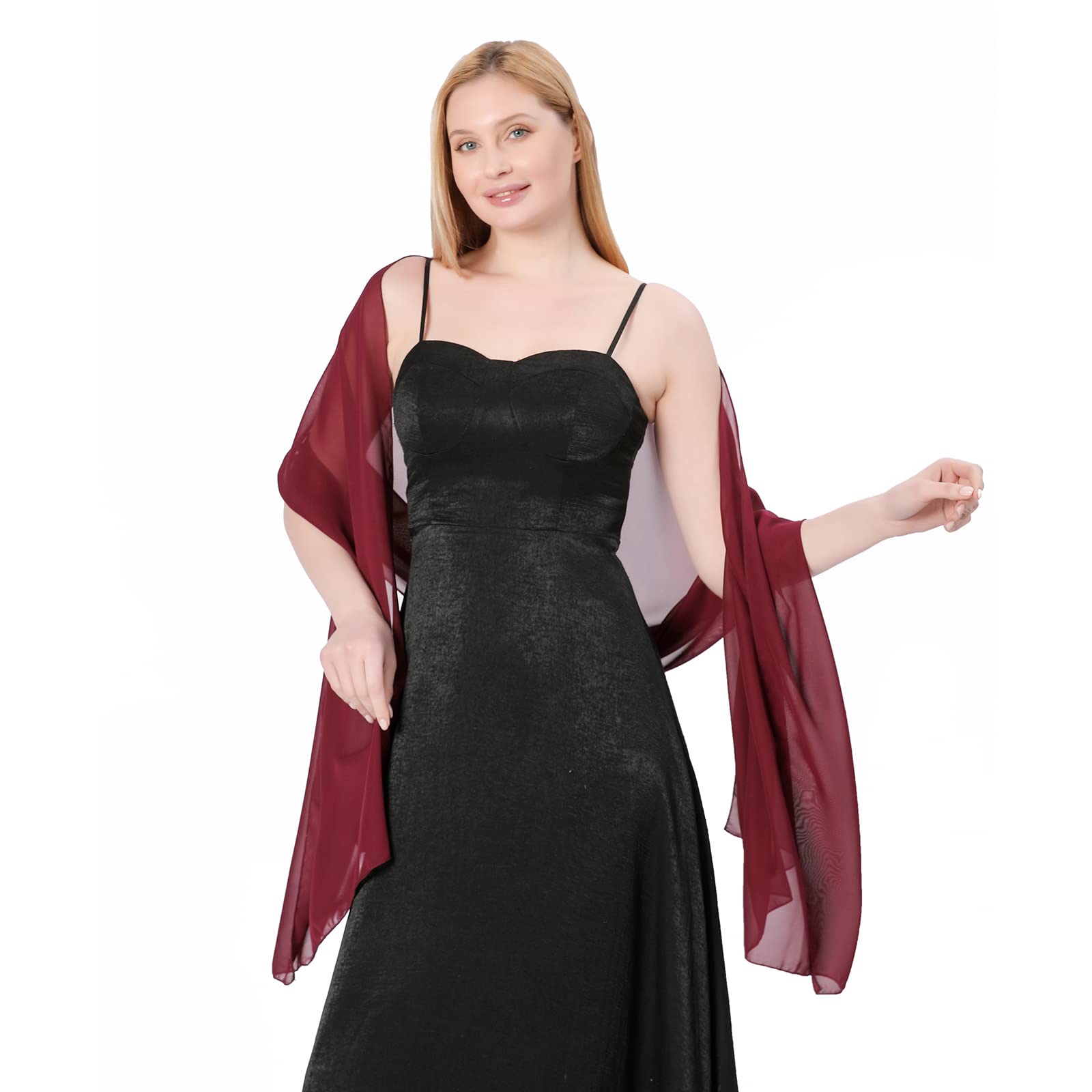 Proumhang Mujeres Mantones de Gasa Suave Bufandas Wraps para Novia Dama de Honor Fiesta de Boda Vestido de Noche y Vestidos para Ocasiones Especiales 70cm x 200cm