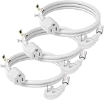 FIRMERST 1875W 15A Cordon d'extension de prise plat 3 Pieds 14 AWG Noir, boîte de 3