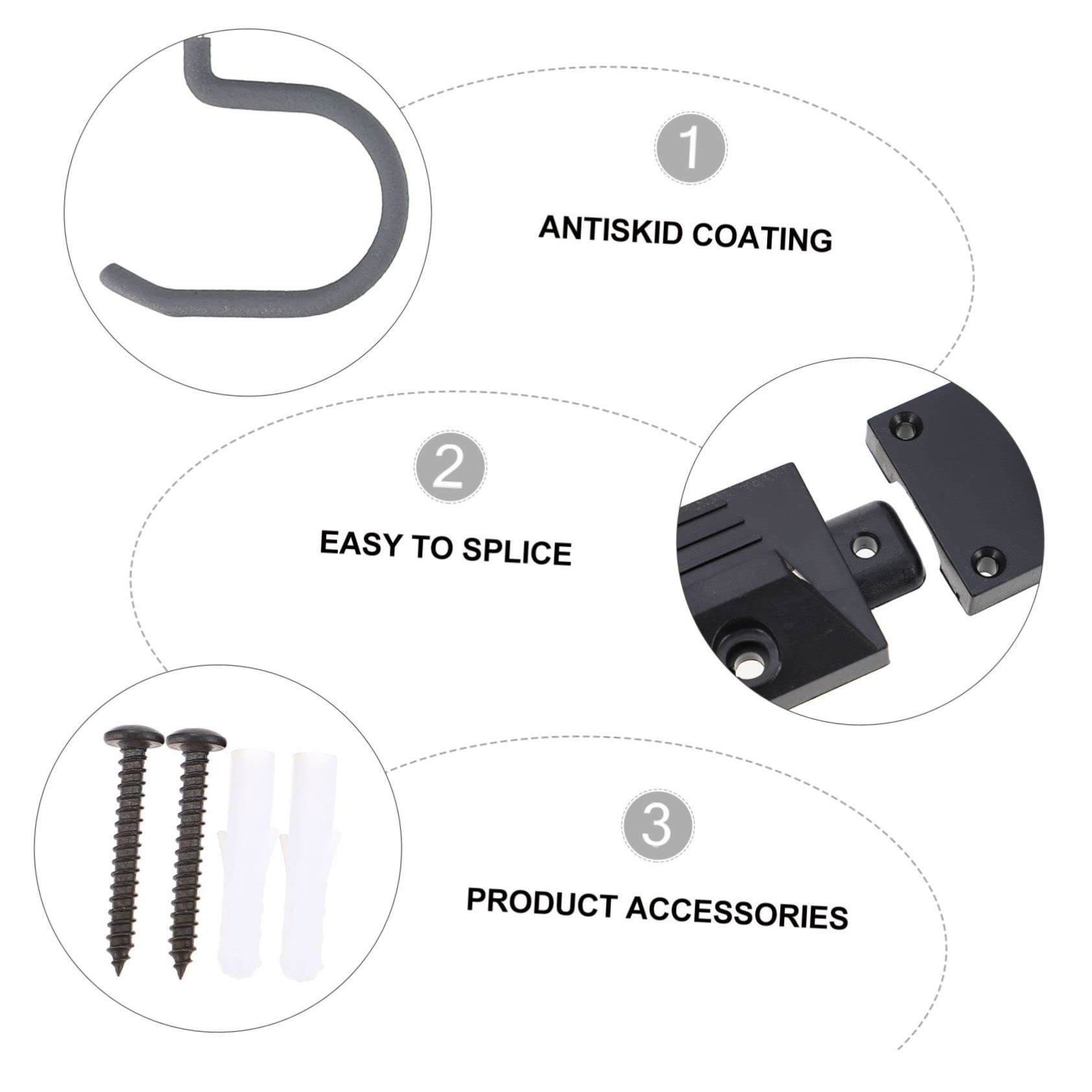 Holibanna 1 Set Set di ganci di archiviazione degli strumenti supporto da parete per riporre le scope chiave forbice wall organizer ganci per scopa da garage porta scopa da parete Metallo